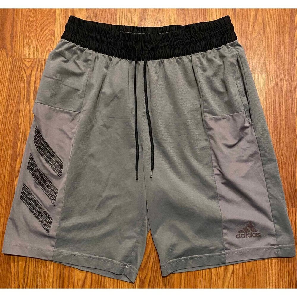 Adidas SPT 3S Basketball Shorts Mens L 7" DX6659 Gray Performance Drawstring